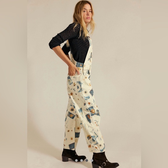 We The Free Cream Patterned Women's Overalls - Picture 3 of 4